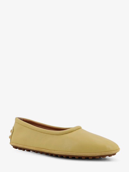 Tod's Leather Ballerina With Gomminos Detail On The Back