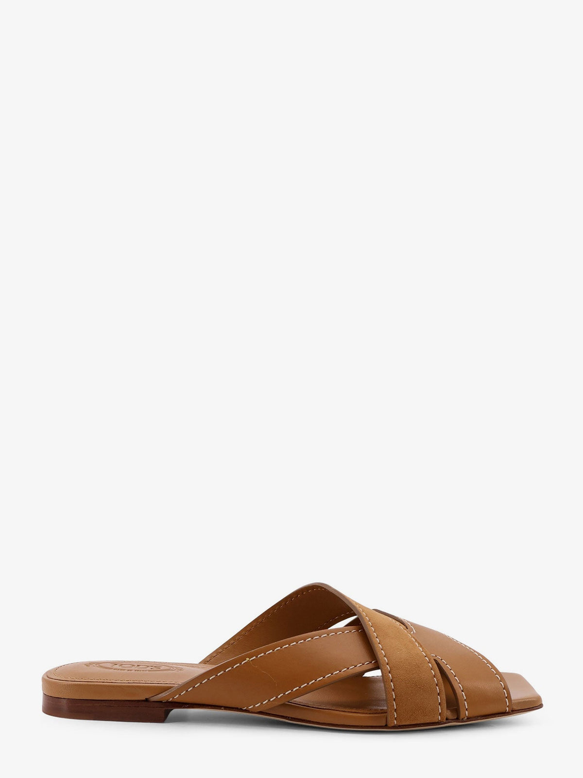 Tod'S Leather sandals with suede detail - Marrone