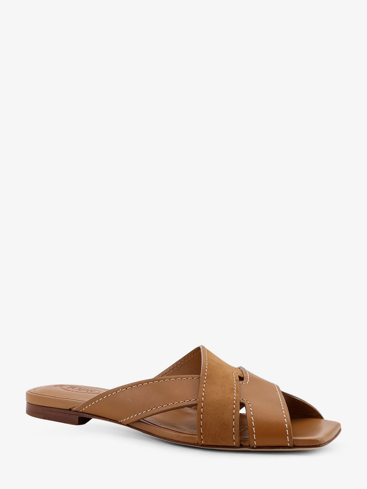 Tod'S Leather sandals with suede detail - Marrone
