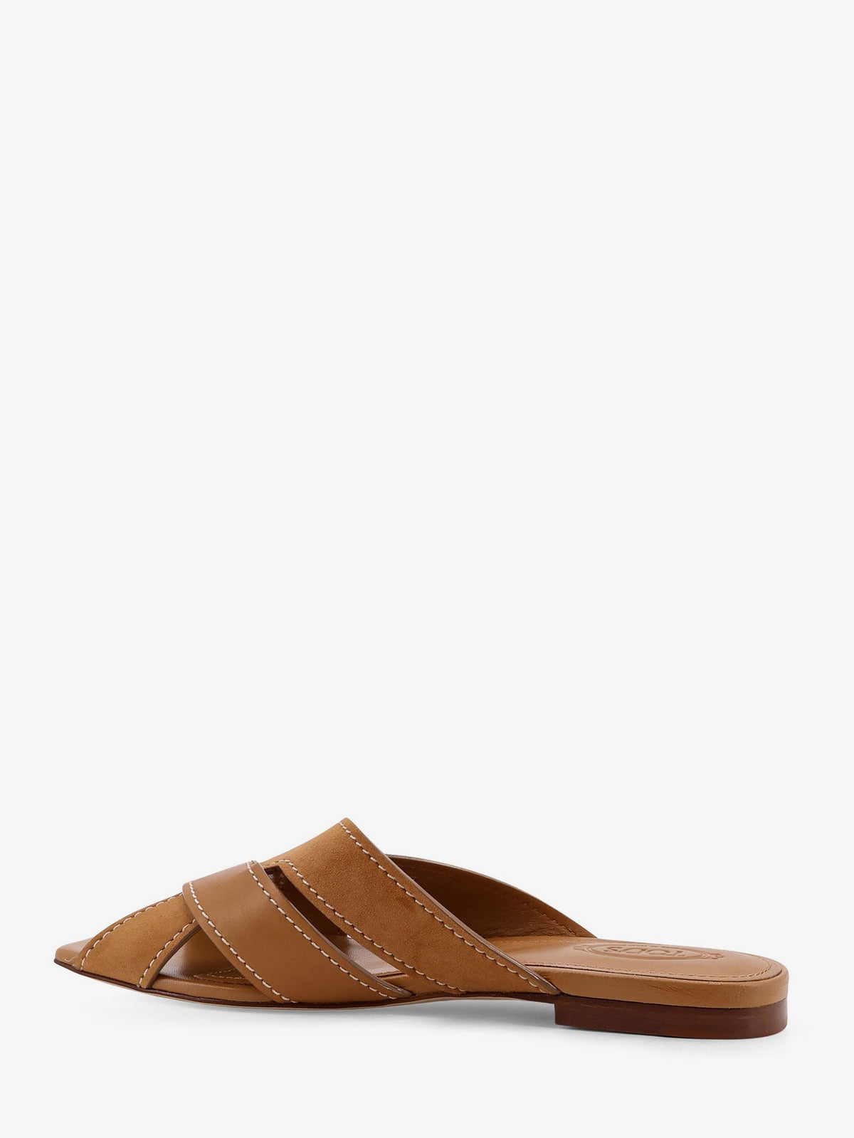 Tod'S Leather sandals with suede detail - Marrone