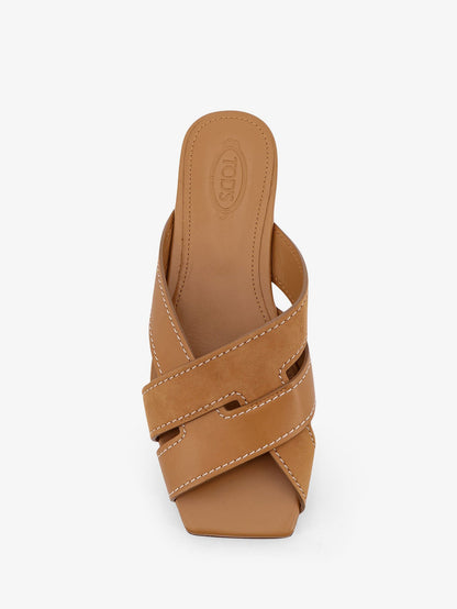 Tod'S Leather sandals with suede detail - Marrone