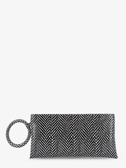 Tom Ford Aura leather clutch bag with snake motif - Blackwhite