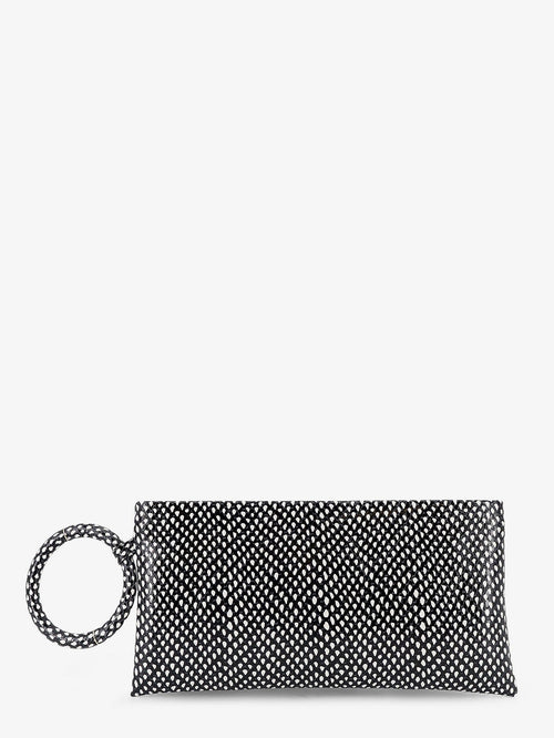 Tom Ford Aura leather clutch bag with snake motif - Blackwhite