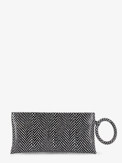Tom Ford Aura leather clutch bag with snake motif - Blackwhite