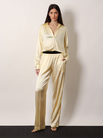 Tom Ford Pyjamas stretch satin trousers - Pale Lemon