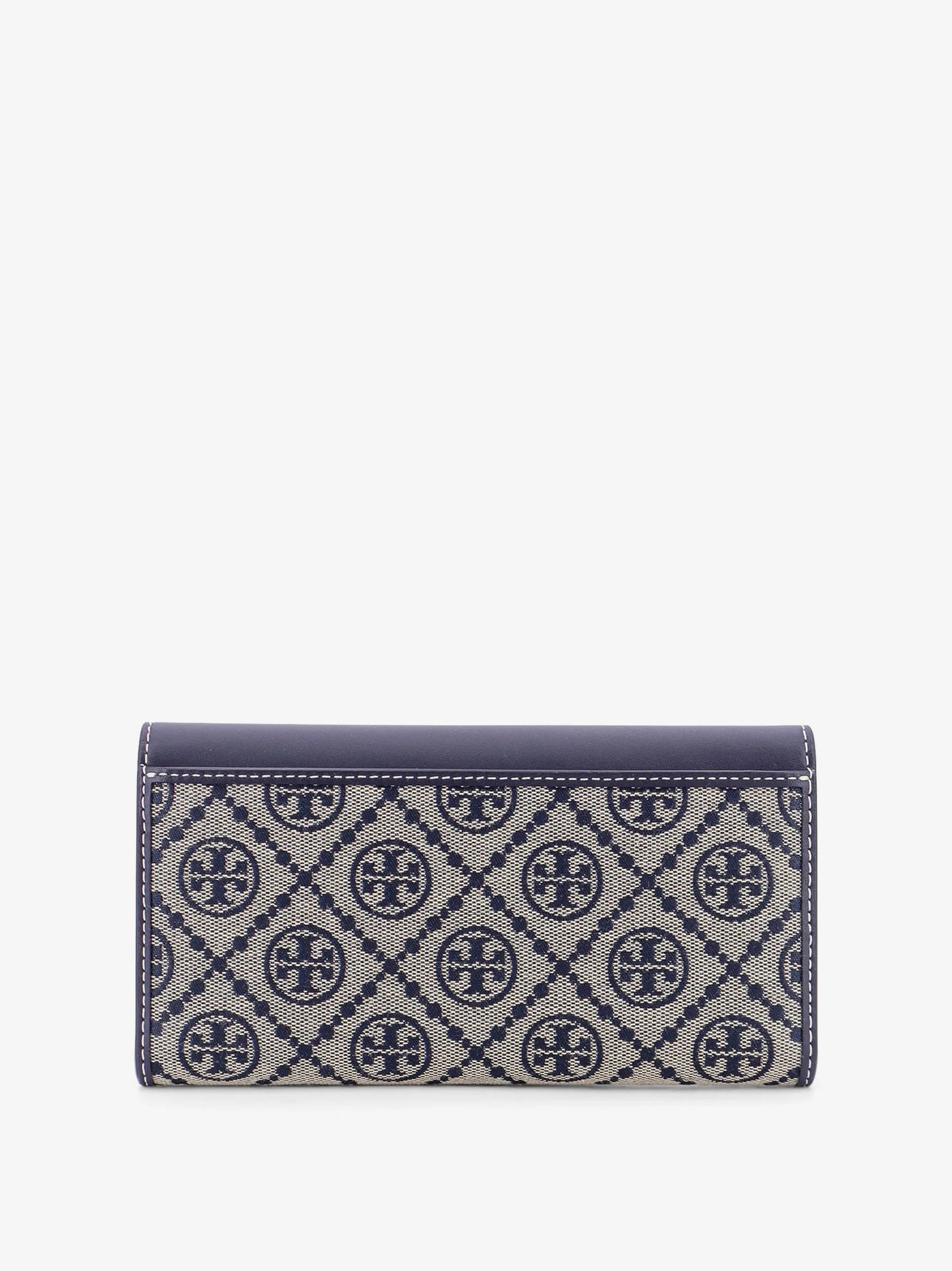 Tory Burch T Monogram Envelope Leather And T Monogram Fabric Wallet