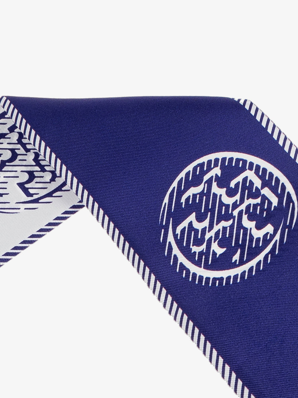 Tory Burch Medallion Logo Ribbon silk tie - Ballpoint Blue