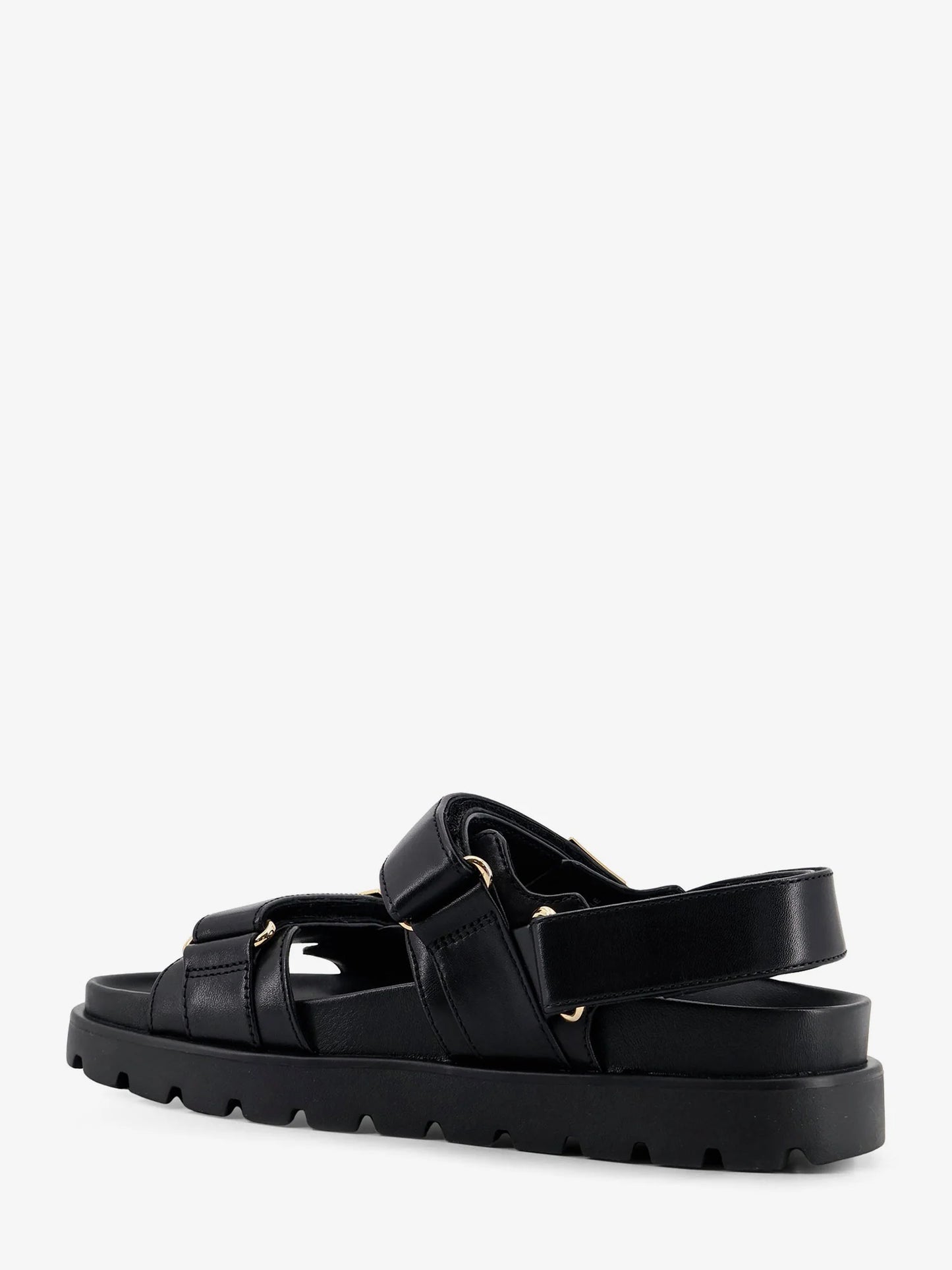 Tory Burch Mellow Leather Sandals With Metal Logo On The Side