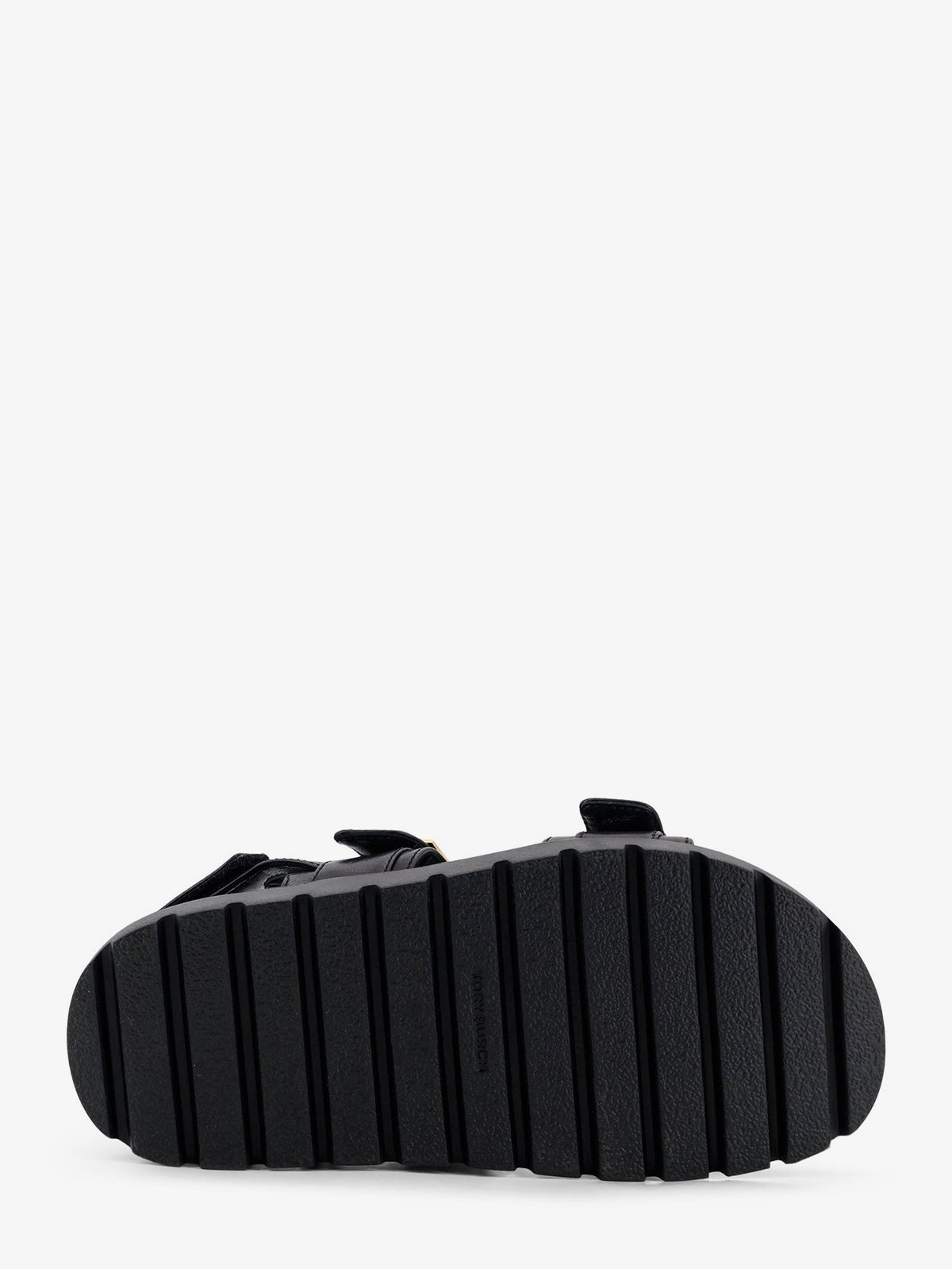 Tory Burch Mellow leather sandals with metal logo on the side - Black Gold