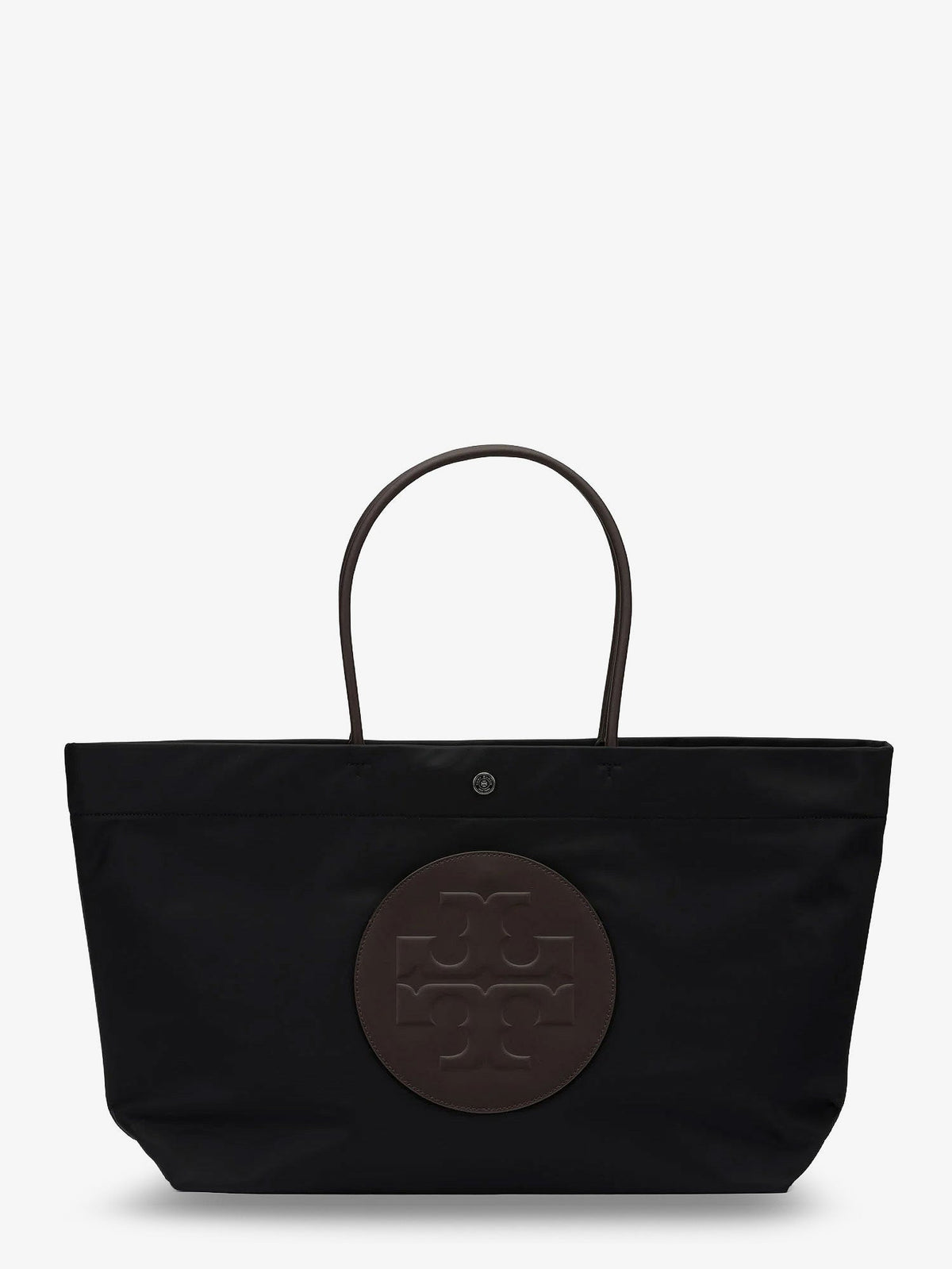 Tory Burch Ella Twist nylon shoulder bag with maxi front logo patch - Black