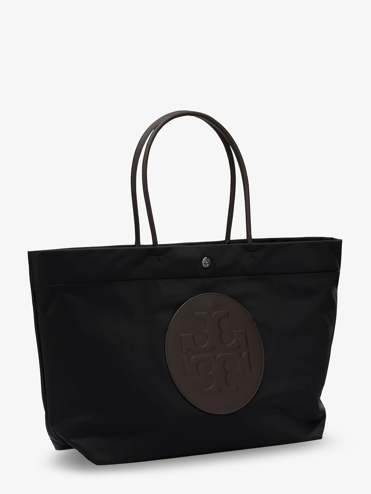 Tory Burch Ella Twist nylon shoulder bag with maxi front logo patch - Black