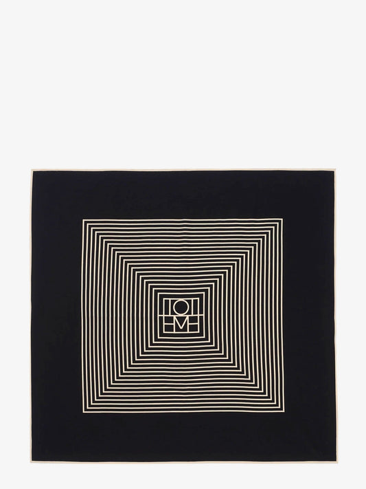 Toteme Centered Monogram Silk Foulard
