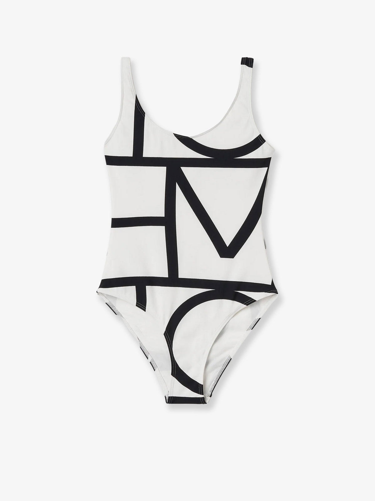 Toteme One-piece swimsuit with Monogram print - Tofu
