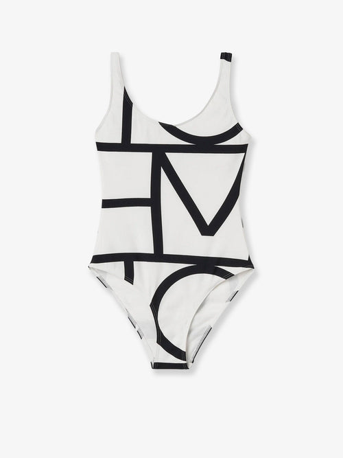 Toteme One-piece swimsuit with Monogram print - Tofu
