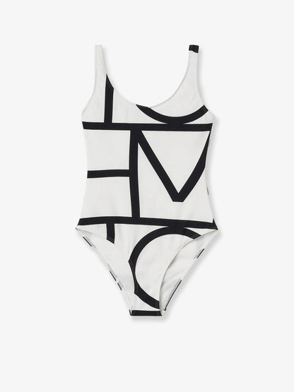 Toteme One Piece Swimsuit With Monogram Print