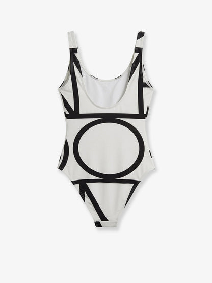 Toteme One-piece swimsuit with Monogram print - Tofu