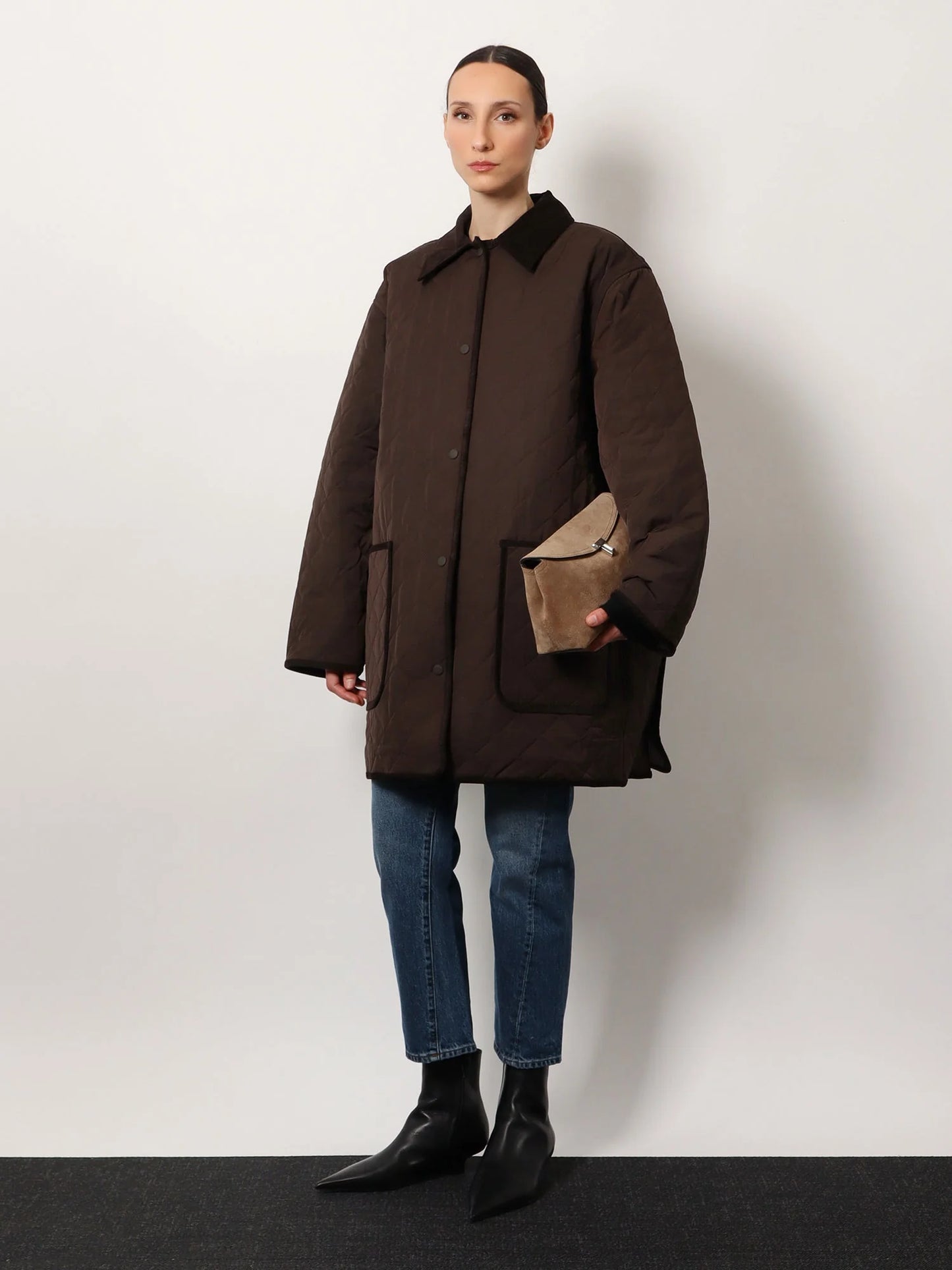 Toteme Suede T Lock Clutch