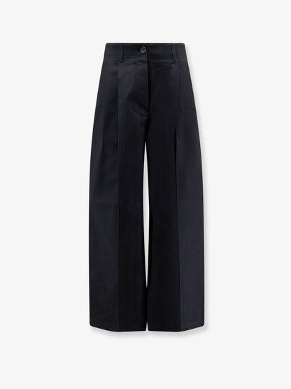 Toteme Relaxed cotton trousers - Black