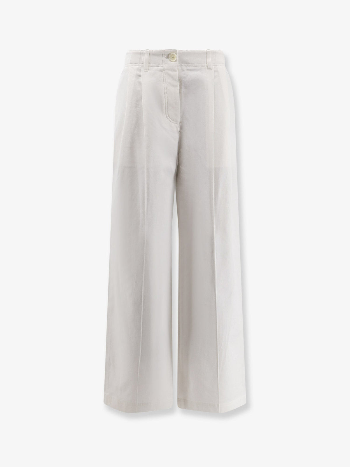 Toteme Relaxed cotton trousers - White