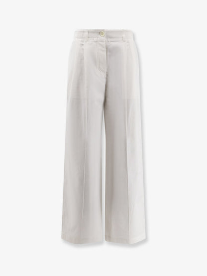 Toteme Relaxed cotton trousers - White