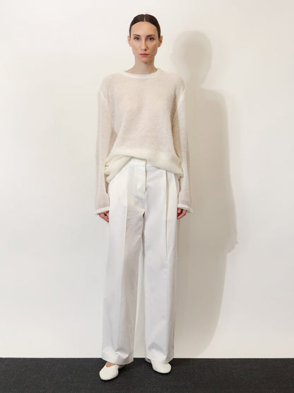 Toteme Relaxed cotton trousers - White