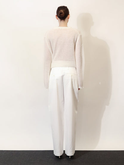 Toteme Relaxed cotton trousers - White