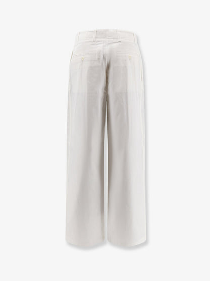 Toteme Relaxed cotton trousers - White