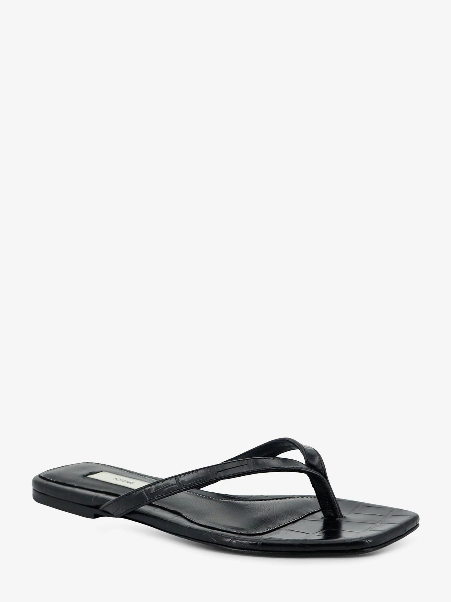 Toteme Croco Embossed Leather Sandals