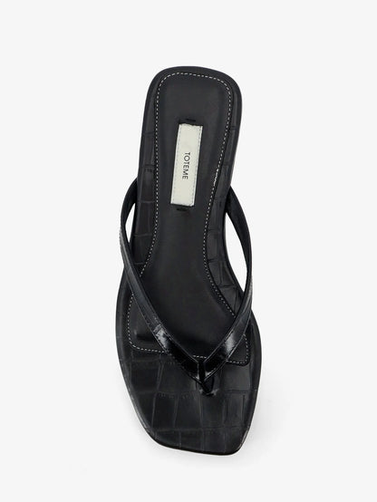 Toteme Croco Embossed Leather Sandals