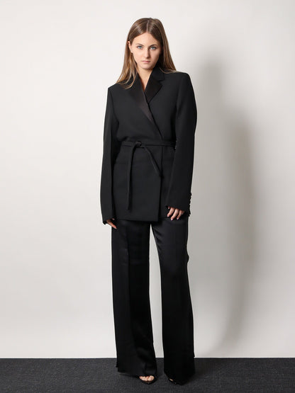 Toteme Viscose blend trouser with slits - Nero