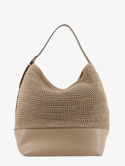 Toteme Leather Shoulder Bag With Woven Pattern