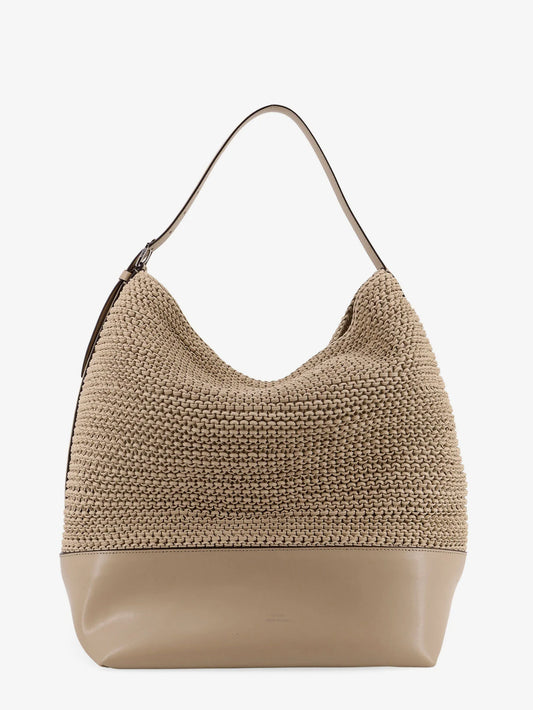 Toteme Leather Shoulder Bag With Woven Pattern