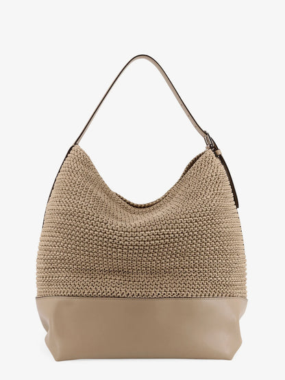 Toteme Leather Shoulder Bag With Woven Pattern