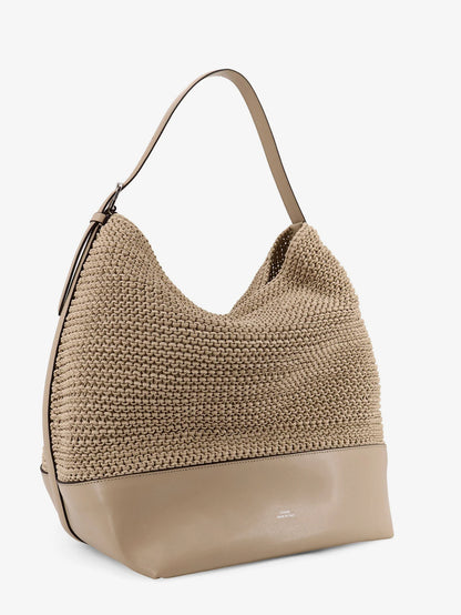 Toteme Leather Shoulder Bag With Woven Pattern