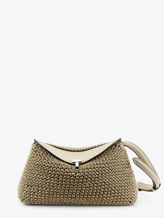 Toteme T Lock Woven Leather Clutch