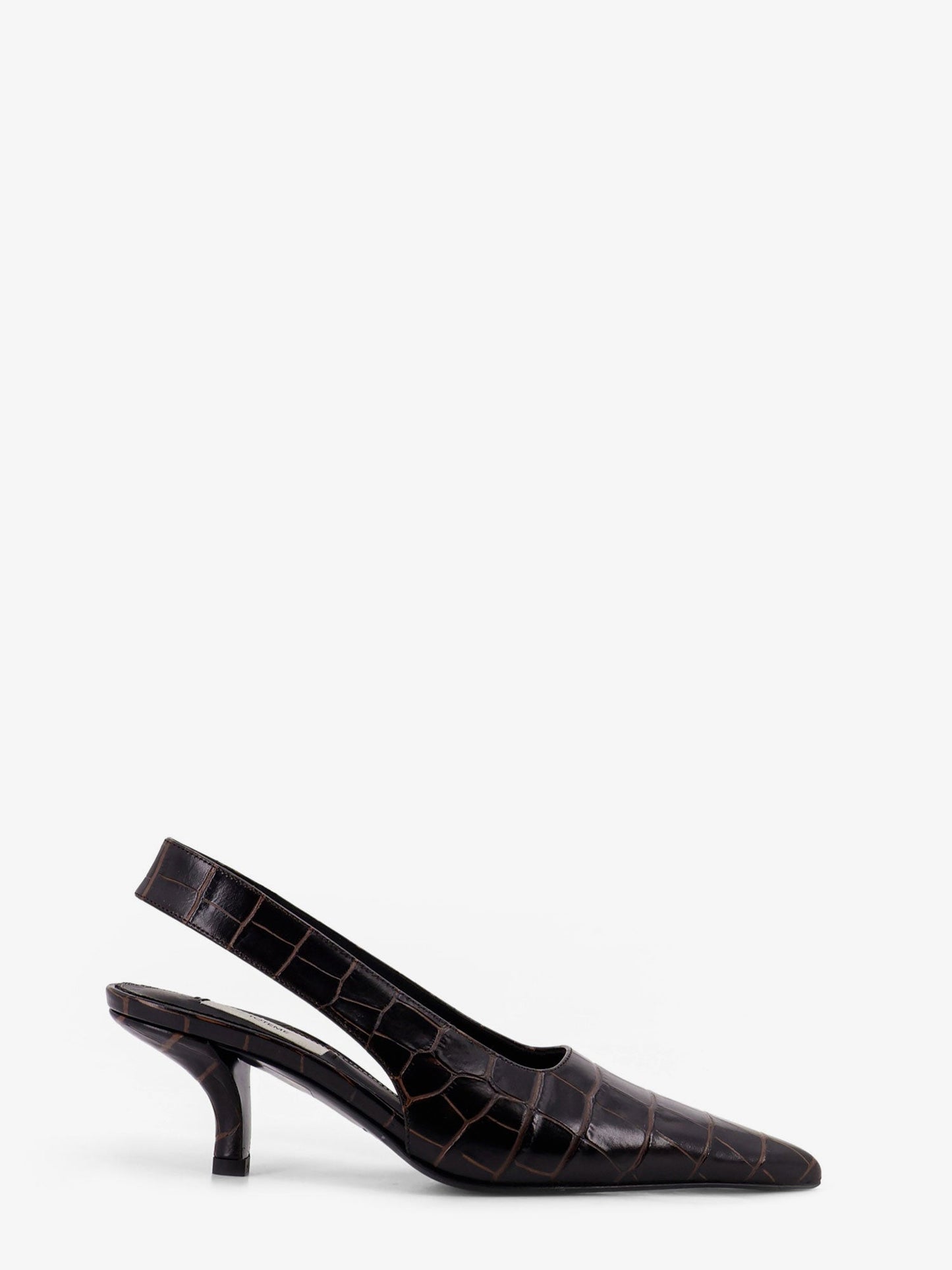 Toteme Leather Décolleté With Crocodile Print
