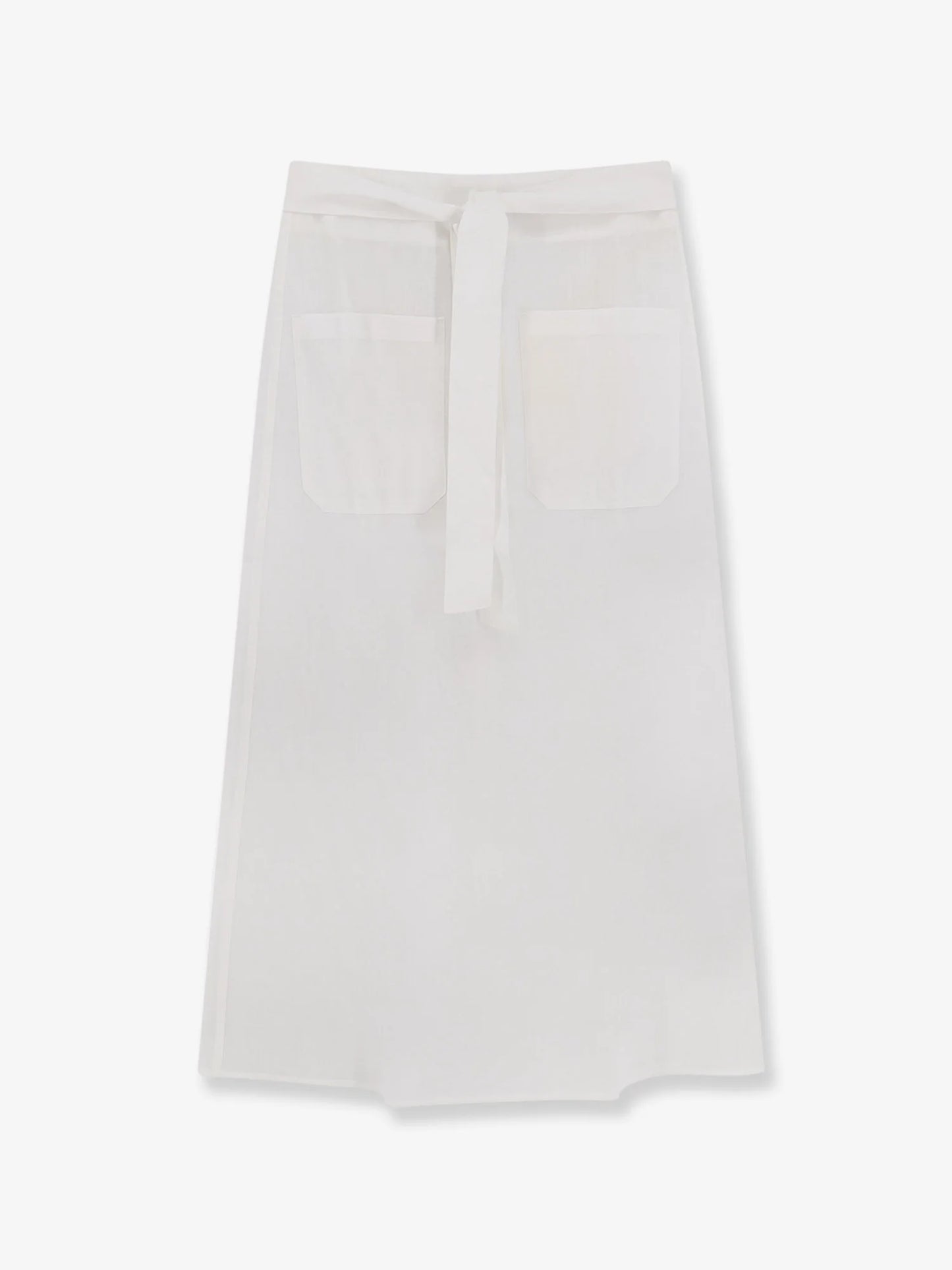 Toteme Tie Waist Cotton And Linen Skirt