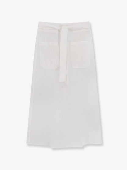 Toteme Tie Waist Cotton And Linen Skirt