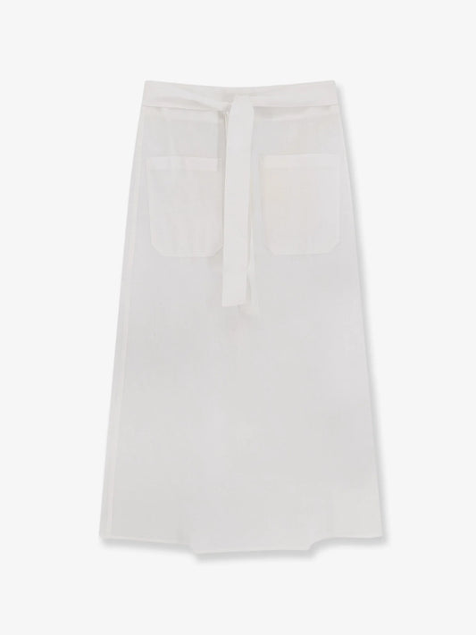 Toteme Tie Waist Cotton And Linen Skirt