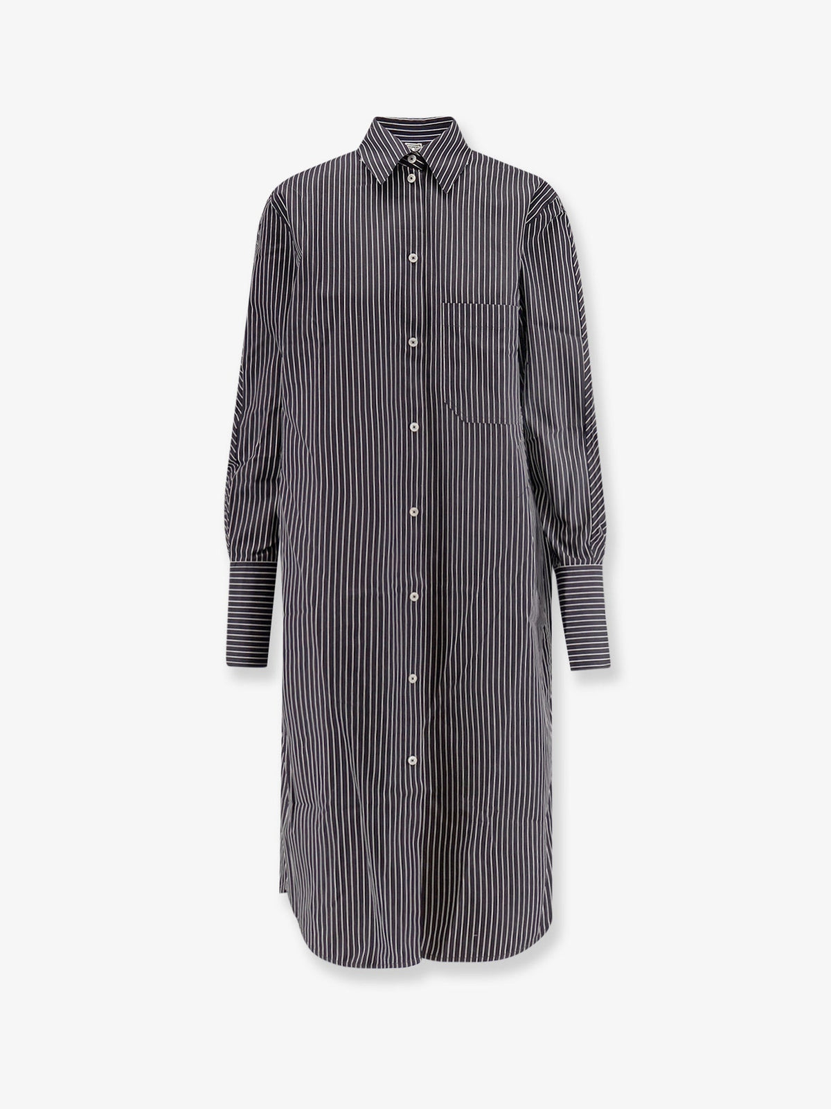 Toteme Striped Kimono-Sleeve Shirtdress - Black/White