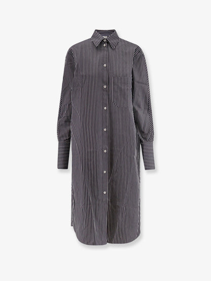Toteme Striped Kimono-Sleeve Shirtdress - Black/White