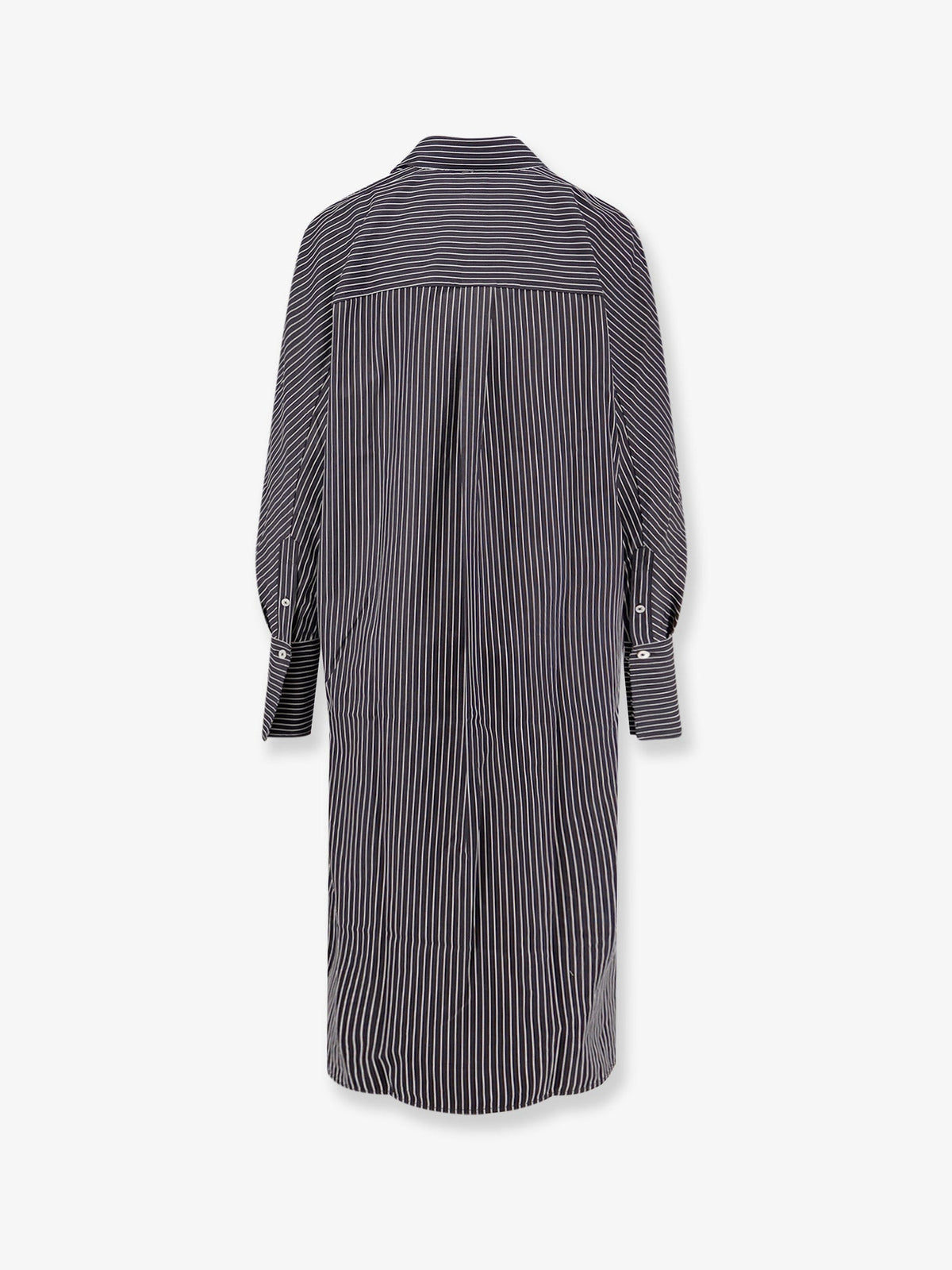 Toteme Striped Kimono-Sleeve Shirtdress - Black/White