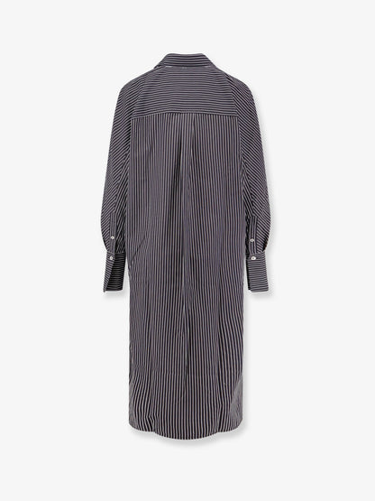 Toteme Striped Kimono-Sleeve Shirtdress - Black/White