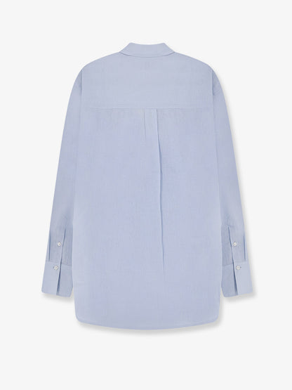 Toteme Cotton and linen Oversized summer shirt - Sky