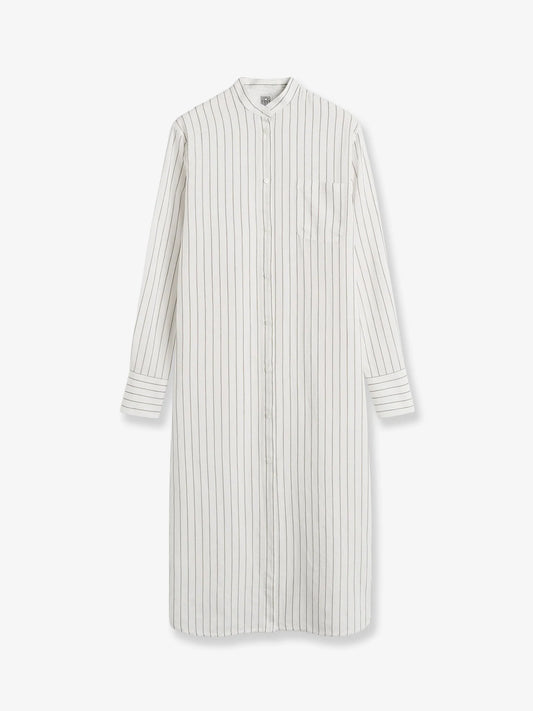 Toteme Striped Summer Viscose, Silk And Cotton Dress