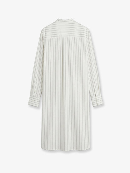 Toteme Striped Summer viscose, silk and cotton dress - Whiteoyster