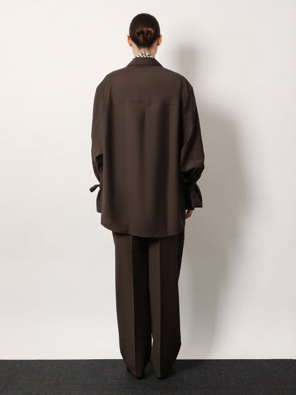 Toteme Tie-Cuff wool shirt - Pepper