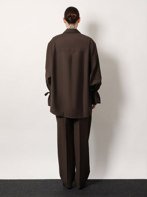 Toteme Tie-Cuff wool shirt - Pepper