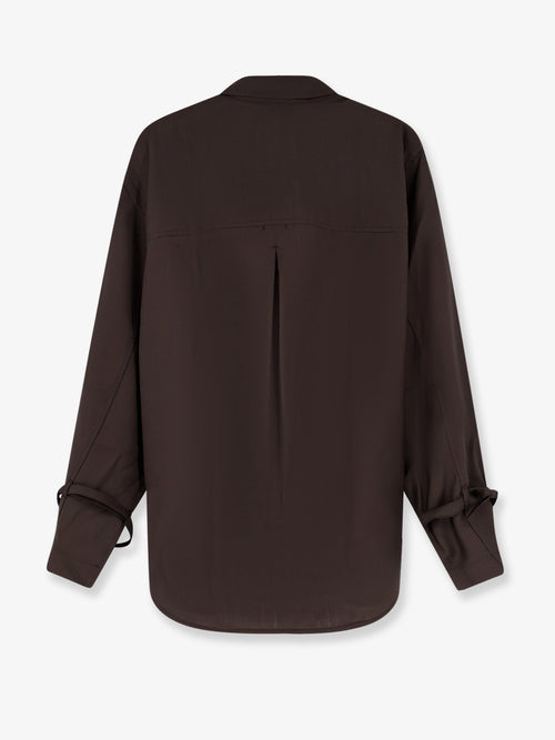 Toteme Tie-Cuff wool shirt - Pepper