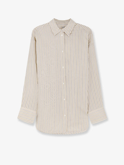 Toteme Oversized striped silk shirt - Beige Brown